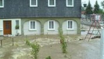 Umgebindehaus in Hochwasser
